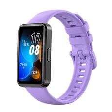 Per cinturino di ricambio in silicone tinta unita da 16 mm per Huawei Band 8 (viola)