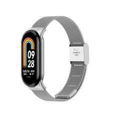 Per cinturino in metallo con fibbia milanese Xiaomi Mi Band 8 (argento)