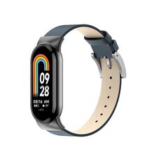 Per cinturino di ricambio in pelle Xiaomi Mi Band 8 12mm (blu notte)