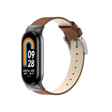 Per cinturino di ricambio in pelle Xiaomi Mi Band 8 12mm (marrone)