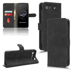 Per ASUS ROG Phone 7 Custodia per telefono in pelle con vibrazione magnetica Skin Feel (nera)