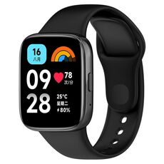 Cinturino di ricambio in silicone tinta unita sportivo per Redmi Watch 3 Lite (nero)