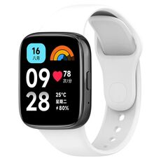 Cinturino di ricambio in silicone tinta unita sportivo per Redmi Watch 3 Lite (bianco)