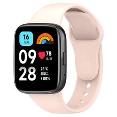 Cinturino di ricambio in silicone tinta unita sportivo per Redmi Watch 3 Lite (rosa)