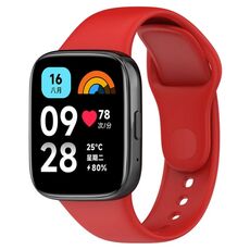 Cinturino di ricambio in silicone tinta unita sportivo per Redmi Watch 3 Lite (rosso)