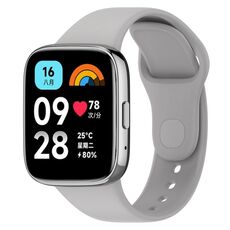 Cinturino di ricambio in silicone tinta unita sportivo per Redmi Watch 3 Lite (grigio)