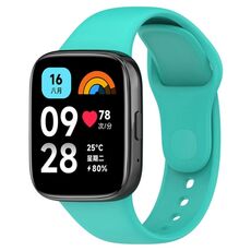 Cinturino di ricambio in silicone tinta unita sportivo per Redmi Watch 3 Lite (verde acqua)