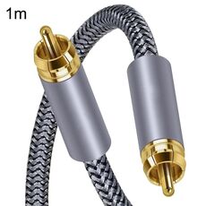 Cavo audio digitale HIFI coassiale RCA in rame puro da 1 m Cavo per altoparlante subwoofer SPDIF (grigio argento)