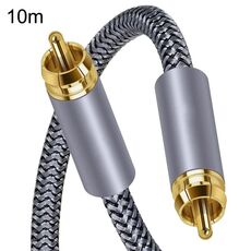 Cavo audio digitale HIFI coassiale RCA in rame puro da 10 m Cavo per altoparlante subwoofer SPDIF (grigio argento)