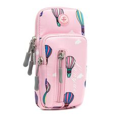 B089 Piccola borsa da braccio per cellulare per sport all'aria aperta Equitazione Custodia per cellulare per alpinismo Fitness (rosa chiaro)