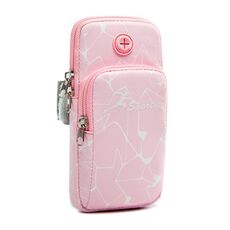 B090 Borsa da braccio impermeabile per sport all'aria aperta Arrampicata Fitness Borsa per cellulare da corsa (piccola rosa chiaro)