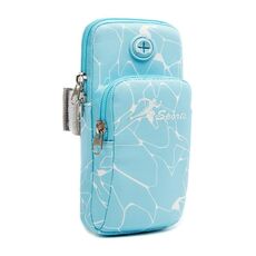 B090 Borsa da braccio impermeabile per sport all'aria aperta Arrampicata Fitness Borsa per cellulare da corsa (piccola blu cielo)