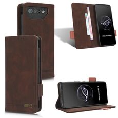 Per ASUS ROG Phone 7 Custodia in pelle con chiusura magnetica (marrone)