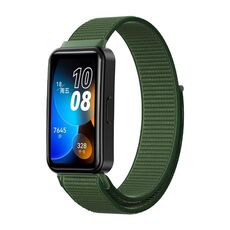 Per cinturino per orologio Huawei Band 8 16mm in nylon intrecciato (verde militare)