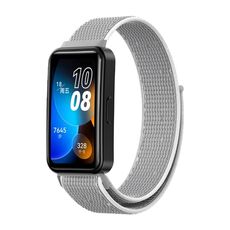 Per Huawei Band 8 cinturino in nylon intrecciato da 16 mm (grigio bianco)