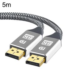 Cavo DP versione 1.4 da 5 m Interfaccia placcata oro Cavo computer display ad alta definizione 8K (argento)