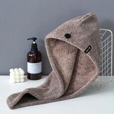 Coral Velvet Quick Dry Assorbente Asciugacapelli Cappello Plus Addensare Cuffia da doccia Asciugamano avvolgente per la casa dell'hotel(Caffè)