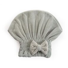 Cuffia asciutta assorbente morbida in velluto corallo senza perdita di capelli Cuffia da doccia in velluto corallo (fiocco verde)