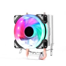 Radiatore per CPU con doppio tubo in rame per computer desktop Ventola singola a 3 pin con luce a colori super silenziosa