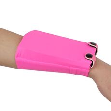Borsa da polso per sport all'aria aperta per telefoni cellulari da 7 pollici Mini borsa da braccio aderente elastica (rosa rossa)