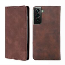 Per Samsung Galaxy S23+ 5G Skin Feel Custodia magnetica orizzontale in pelle a conchiglia (marrone scuro)