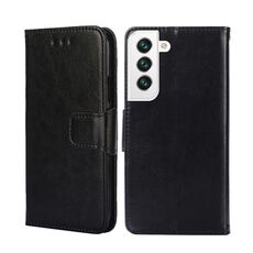 Per Samsung Galaxy S23 5G Custodia in pelle con struttura in cristallo (nero)