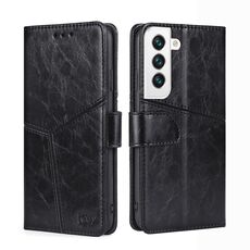 Per Samsung Galaxy S23 5G Custodia per cellulare orizzontale in pelle con cuciture geometriche (nero)