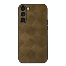Per Samsung Galaxy S23 5G Weave Plaid Custodia per telefono in PU (verde)