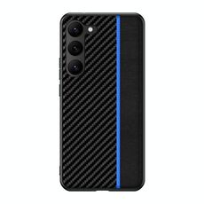 Per Samsung Galaxy S23 5G Custodia per telefono con giunzione in fibra di carbonio ultrasottile (blu)