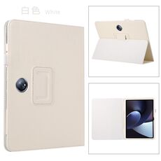 Per OPPO Pad 2 2023 Custodia per tablet in pelle con texture Litchi (bianca)