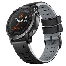 Per cinturino in silicone a sgancio rapido trapezoidale da 22 mm per Garmin Fenix 7 (grigio nero)