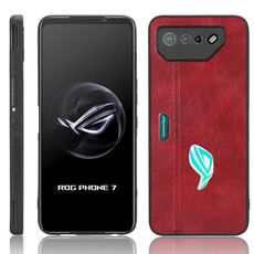 Per Asus ROG Phone 7 Sewing Cow Pattern Skin Custodia per PC + PU + TPU (rosso)