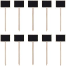 ZX507 10pcs Plug-in in legno bacheca messaggi fai-da-te Mini targhette nome pianta Tabellone desktop (lunghezza 24 cm)