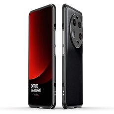 Per Xiaomi 13 Ultra LK Aurora Cornice per telefono in metallo con copriobiettivo (argento nero)