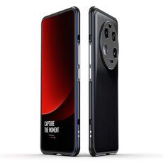 Per Xiaomi 13 Ultra LK Aurora Cornice per telefono in metallo con copriobiettivo (nero blu)