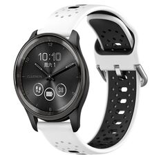 Per GarminMove Trend Cinturino in silicone bicolore traspirante da 20 mm (bianco + nero)