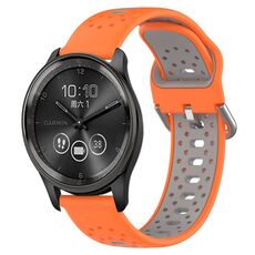 Per GarminMove Trend Cinturino in silicone bicolore traspirante da 20 mm (arancione + grigio)