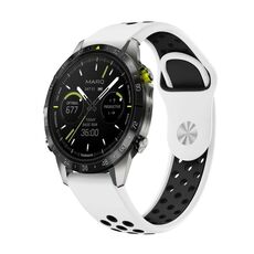Per Garmin MARQ Athlete Gen 2 22mm Cinturino sportivo in silicone traspirante (bianco + nero)