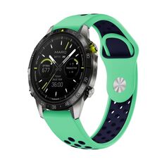 Per Garmin MARQ Athlete Gen 2 22mm Cinturino sportivo in silicone traspirante (verde menta + blu notte)