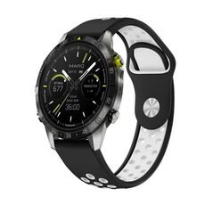 Per Garmin MARQ Athlete Gen 2 22mm Cinturino sportivo in silicone traspirante (nero + bianco)