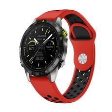 Per Garmin MARQ Athlete Gen 2 22mm Cinturino sportivo in silicone traspirante (rosso + nero)