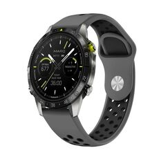 Per Garmin MARQ Athlete Gen 2 22mm Cinturino sportivo in silicone traspirante (grigio + nero)