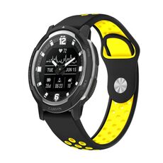 Per Garmin Instinct Crossover 22mm Cinturino sportivo in silicone traspirante (nero + giallo)