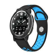 Per Garmin Instinct Crossover 22mm Cinturino sportivo in silicone traspirante (nero + blu)