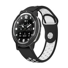 Per Garmin Instinct Crossover Solar 22mm Cinturino sportivo in silicone traspirante (nero + bianco)