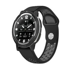 Per Garmin Instinct Crossover Solar 22mm Cinturino sportivo in silicone traspirante (nero + grigio)