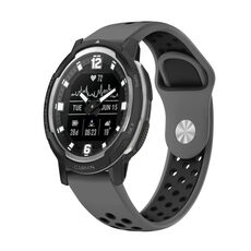 Per Garmin Instinct Crossover Solar 22mm Cinturino sportivo in silicone traspirante (grigio + nero)