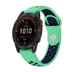 Per Garmin Fenix 7 Solar 22mm Cinturino sportivo in silicone traspirante (verde menta + blu notte)