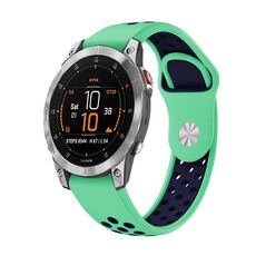 Per cinturino sportivo in silicone traspirante Garmin EPIX Gen 2 22mm (verde menta + blu notte)