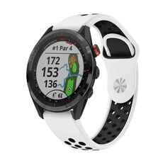 Per Garmin Approach S62 Cinturino sportivo in silicone traspirante da 22 mm (bianco + nero)